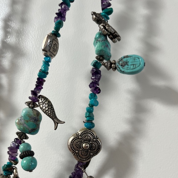 Anthropologie Boho Festival Summer Turquoise Necklace and bracelet. - Picture 3 of 10
